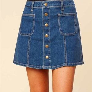 Altar’d State Jean Button Up Skirt